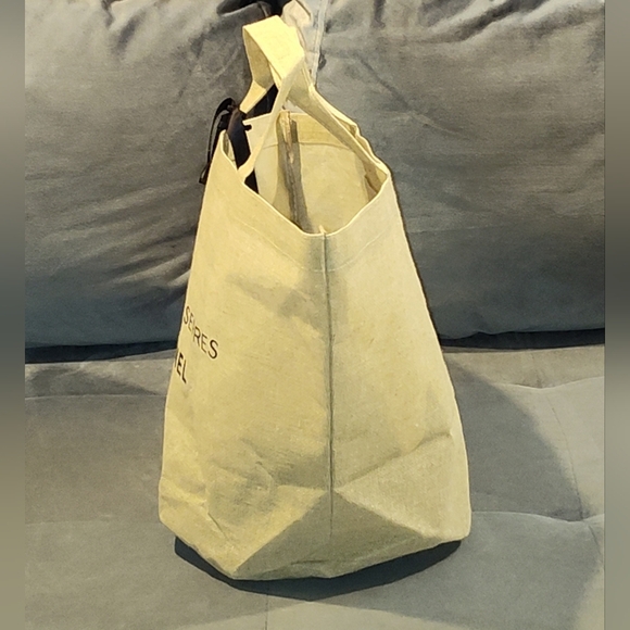 CHANEL Novelty Linen Tote Bag with Charm Logo Eco Bag - Picture 3 of 6